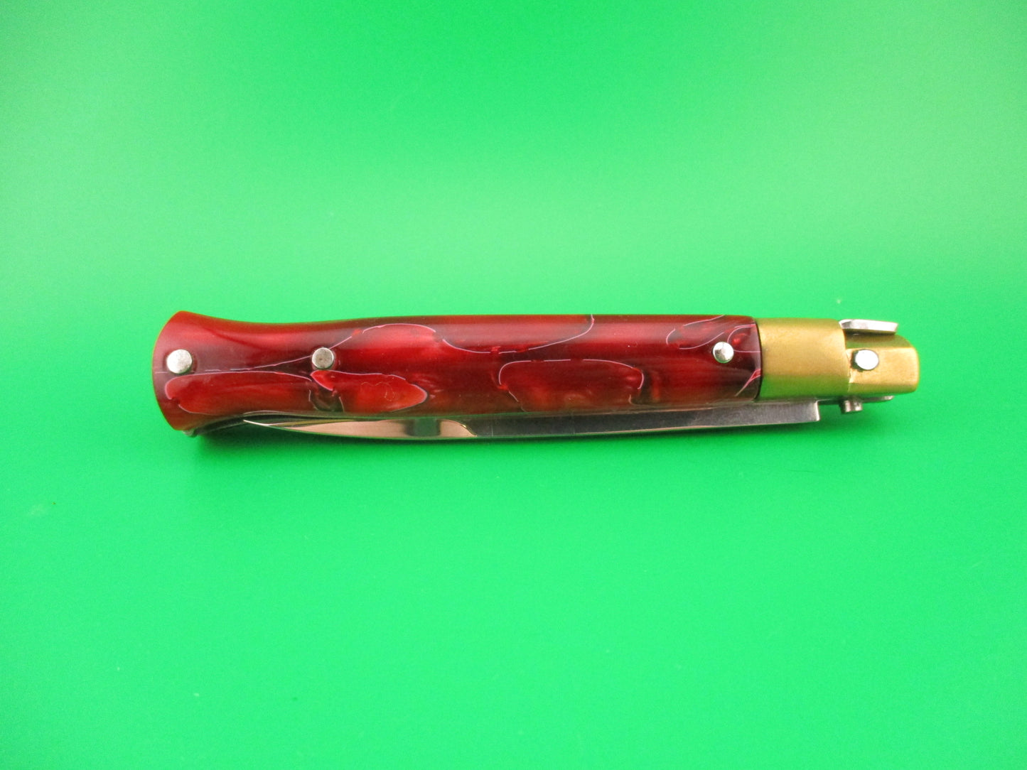 z Sons of Italy Omerta 22cm Italian Customized Picklock Skull button Red Kirinite switchblade