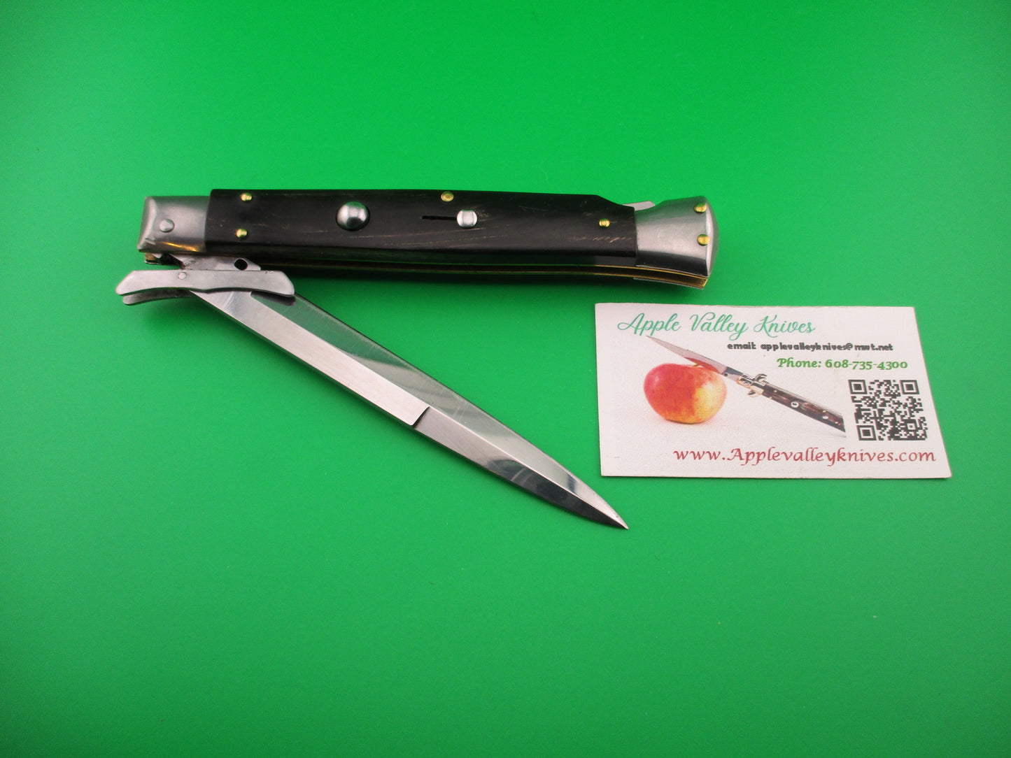 FRANK B ITALY 28cm Italian Swing Guard Dark Horn automatic knife Batwing