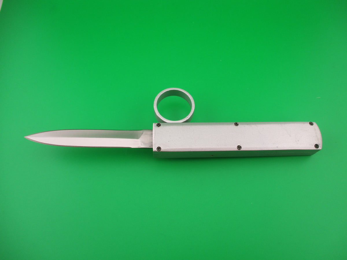 SOLINGEN GERMANY 21cm TOMB RAIDER OTF DA silver & black switchblade