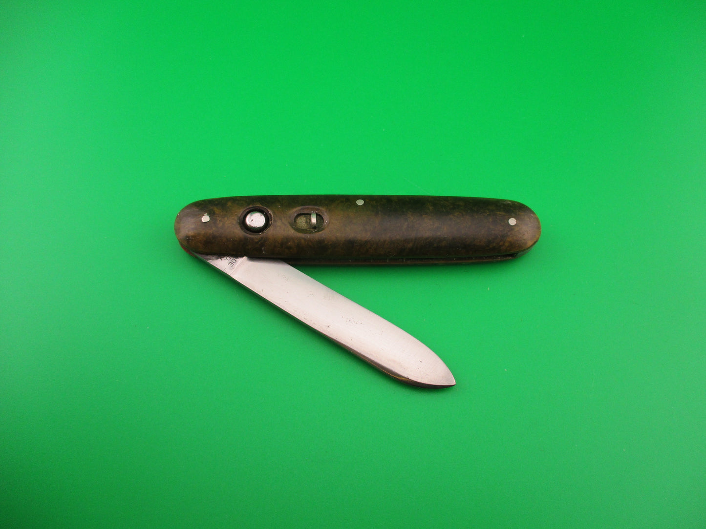 SCHRADE CUT CO Rare Large Single 3 3/4" Spear blade vintage automatic knife