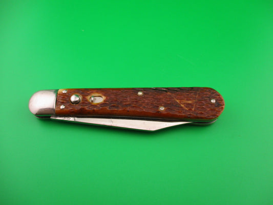 PRESTO #3000 Large Hunter Jigged bone Vintage automatic knife