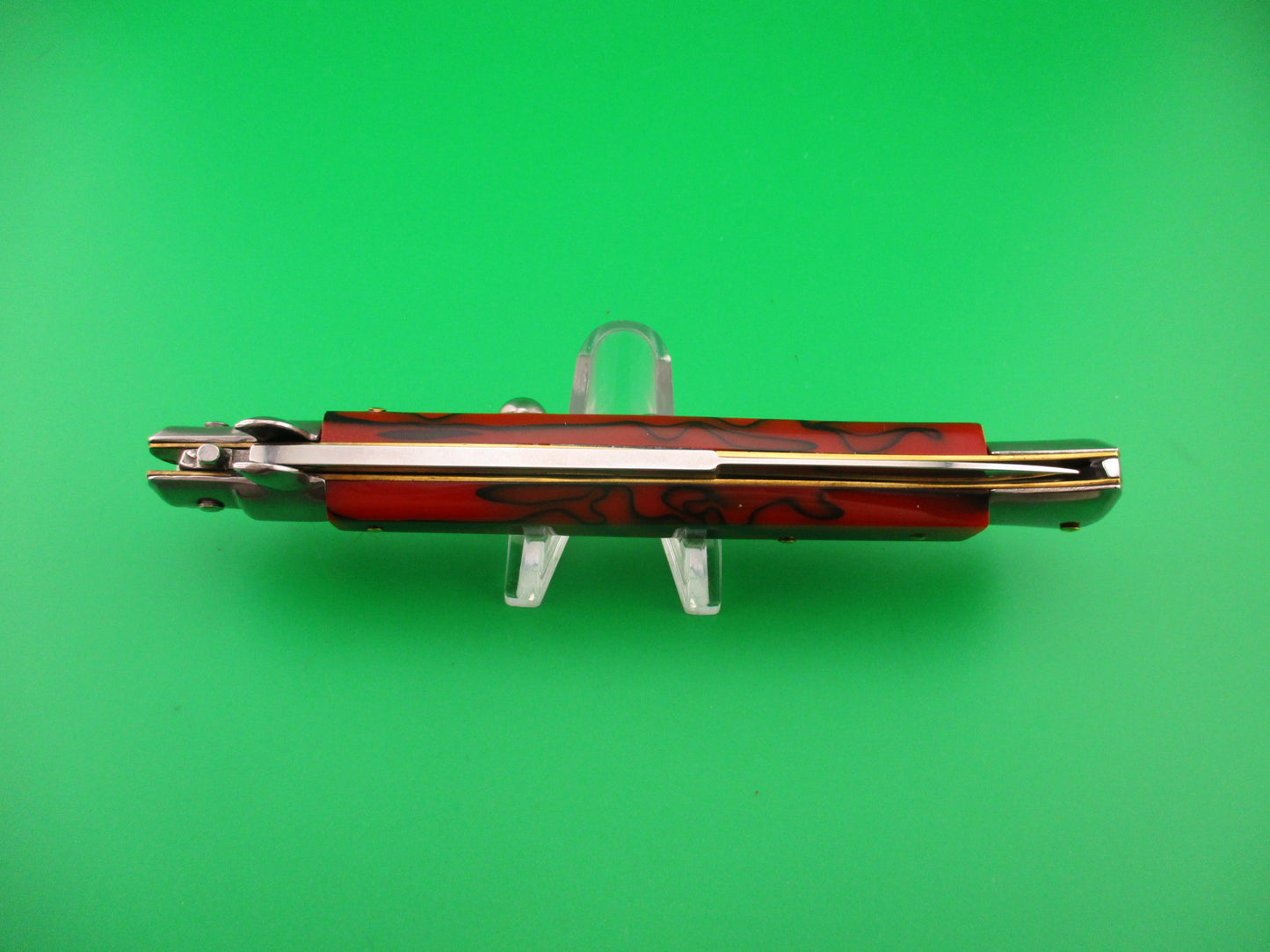 ITALY STAINLESS 28cm Italian Swivel bolster automatic knife Red & Black