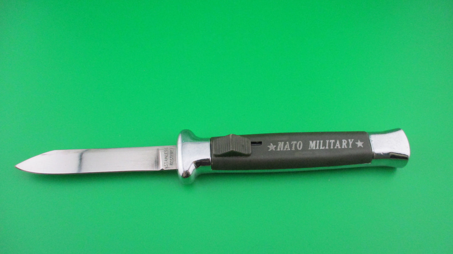 STAINLESS ROSTFREI NATO MILITARY DA OTF 21cm green automatic knife