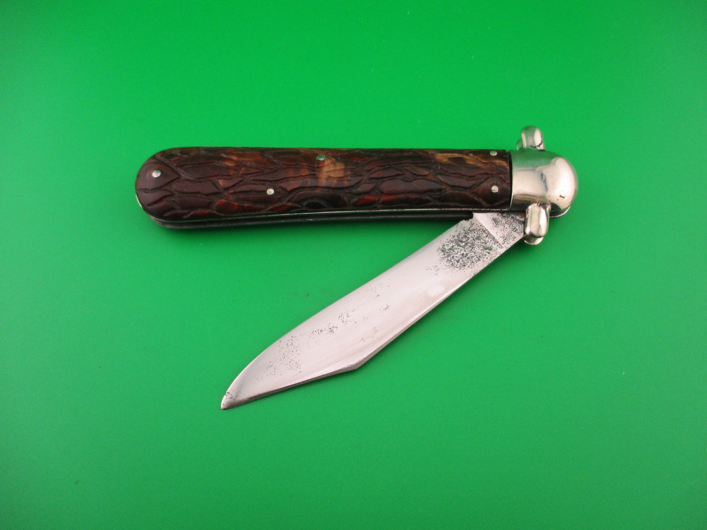 PRESTO DERBY Hunter wormgroove brain 1940s Vintage automatic knife
