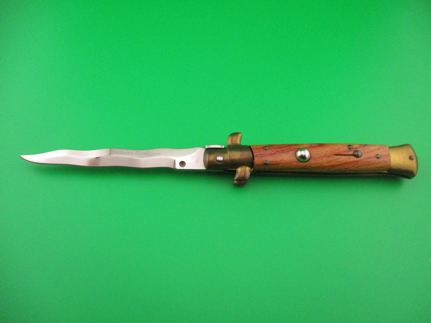 z B Rostfrei 23cm Italian Stiletto Kris Olive Wood Brass vintage automatic knife