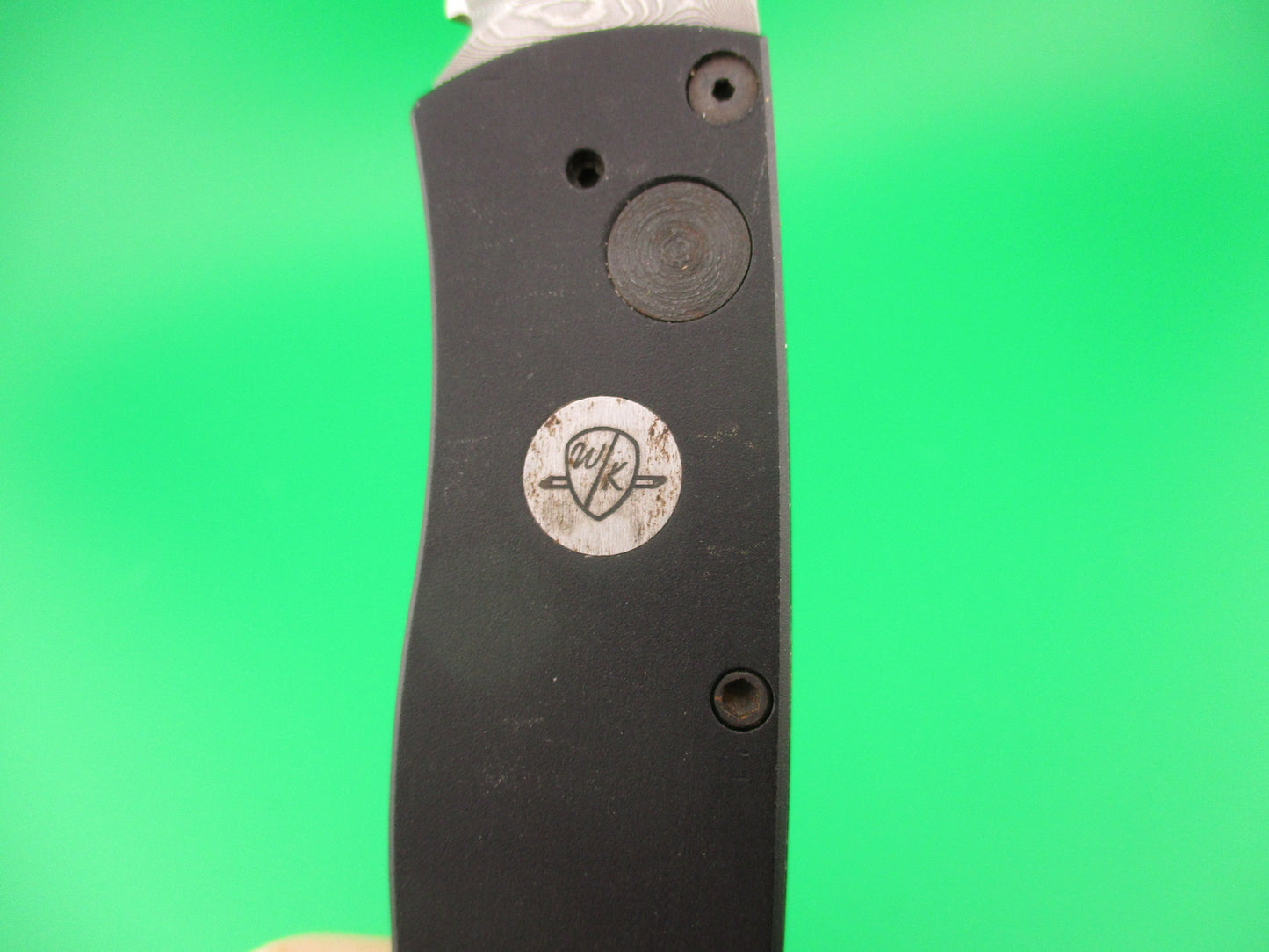 BREND WK 7 Inch White Wolf Damascus Coil Spring automatic knife