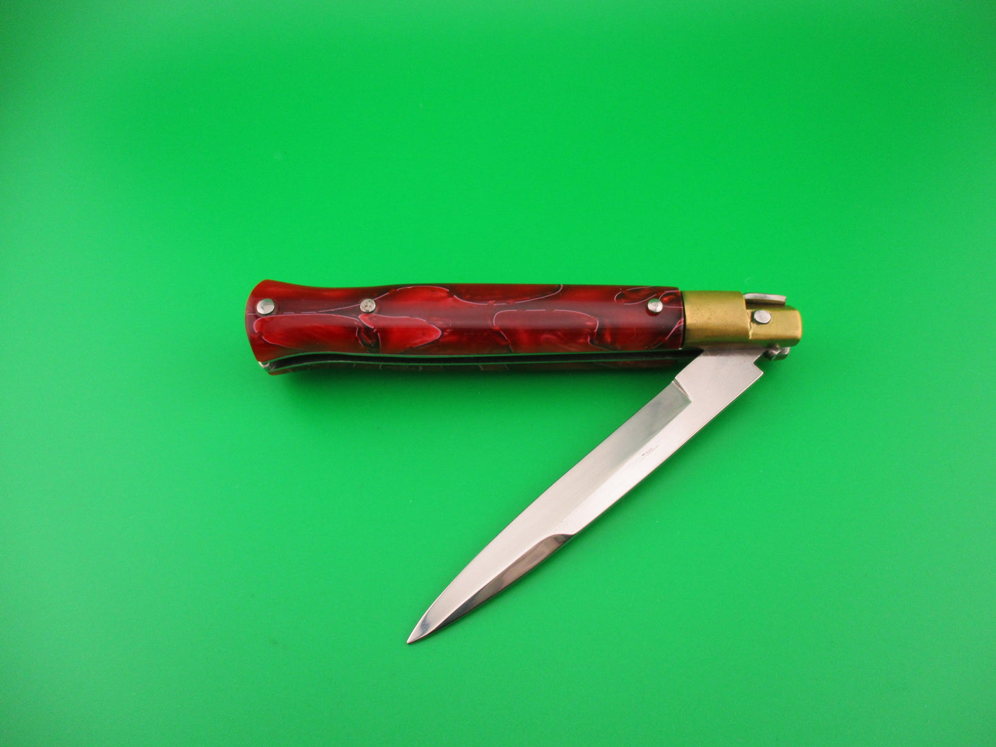 z Sons of Italy Omerta 22cm Italian Customized Picklock Skull button Red Kirinite switchblade