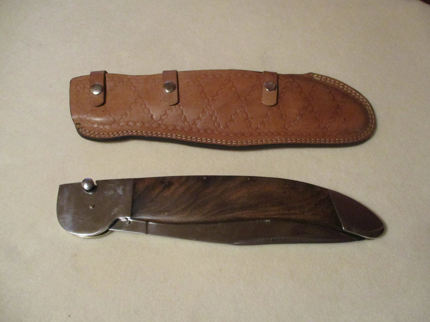 Kabar Grizzly Inspired 24 inch Custom Automatic knife w handmade leather sheath