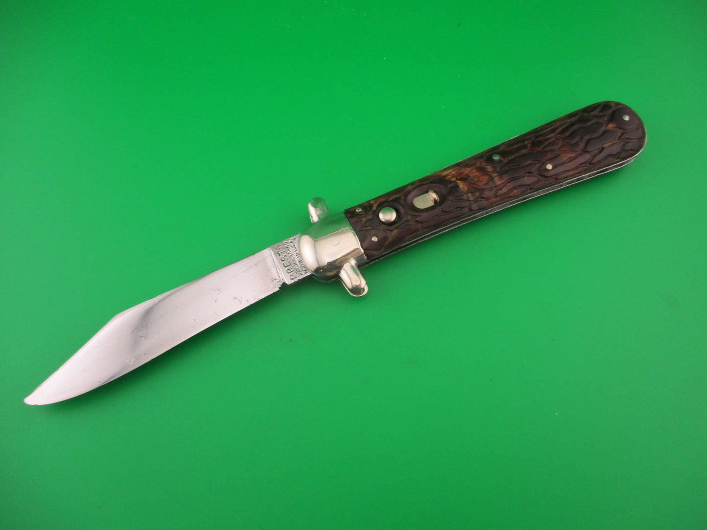 PRESTO DERBY Hunter wormgroove brain 1940s Vintage automatic knife