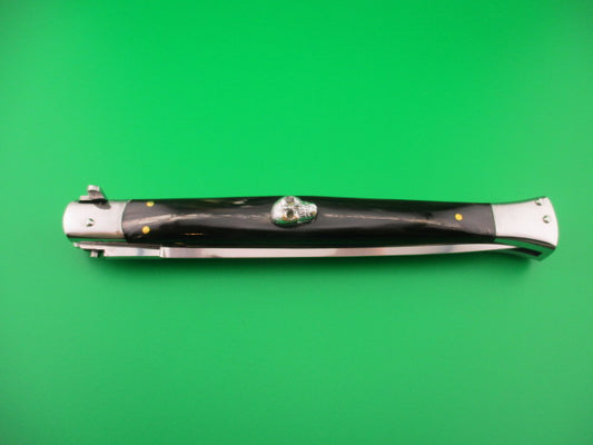 35cm Skull Button Wicked Stiletto Dagger Horn Custom automatic knife