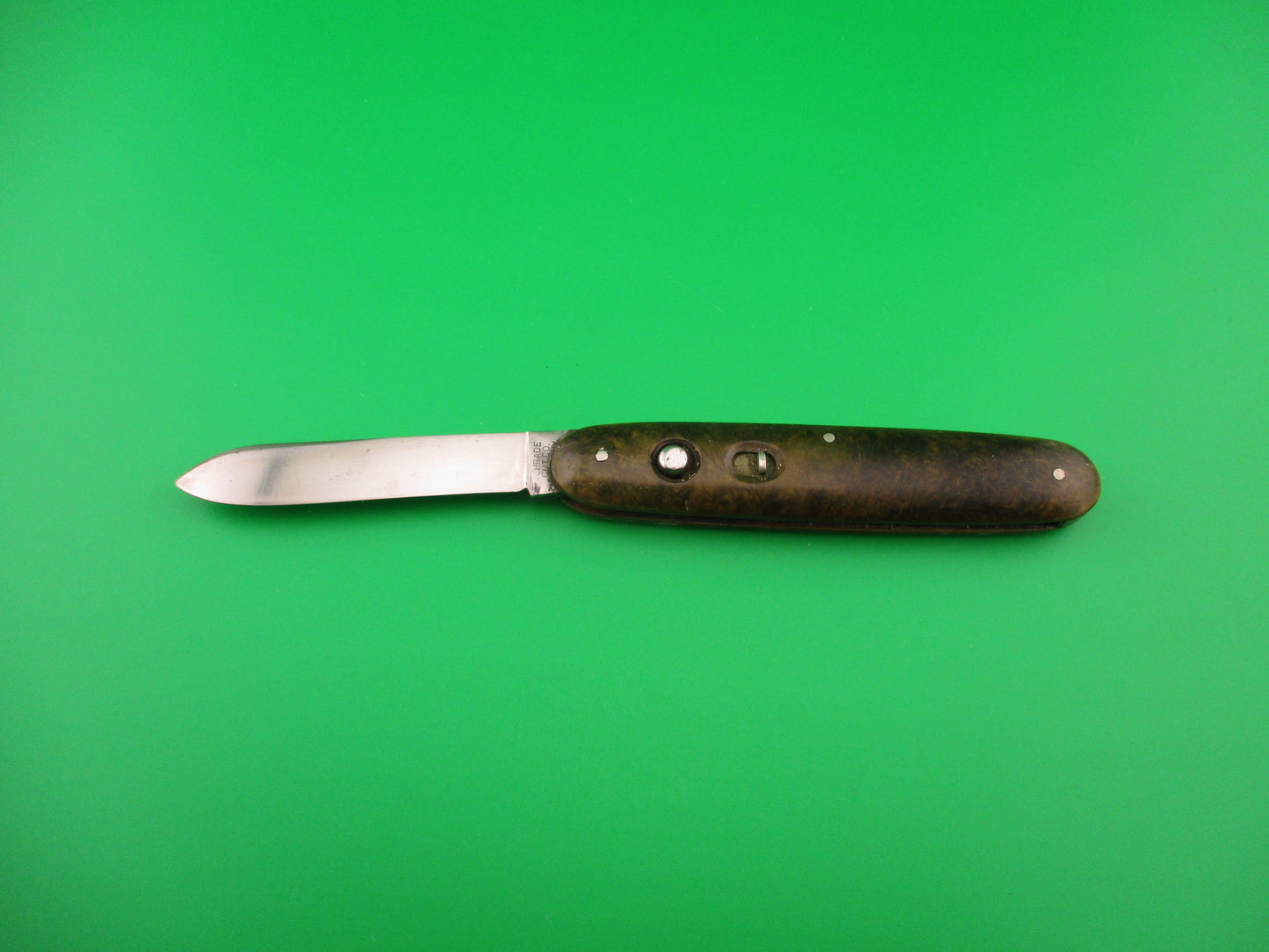 SCHRADE CUT CO Rare Large Single 3 3/4" Spear blade vintage automatic knife