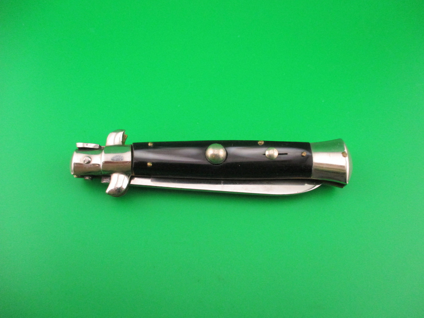 Rostfrei 20cm Italian Transitional Swivel Bolster Imitation horn Vintage automatic knife
