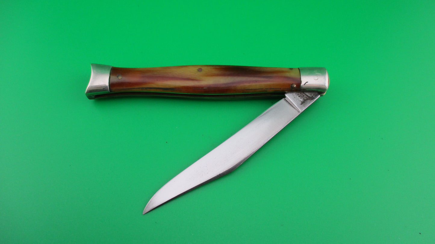 SCHRADE WALDEN Fishtail Vintage Horn celluloid switchblade knife