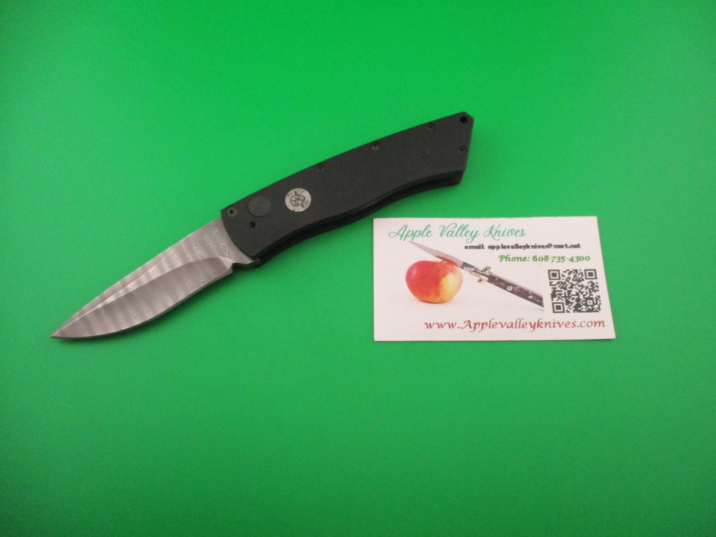 BREND WK 7 Inch White Wolf Damascus Coil Spring automatic knife