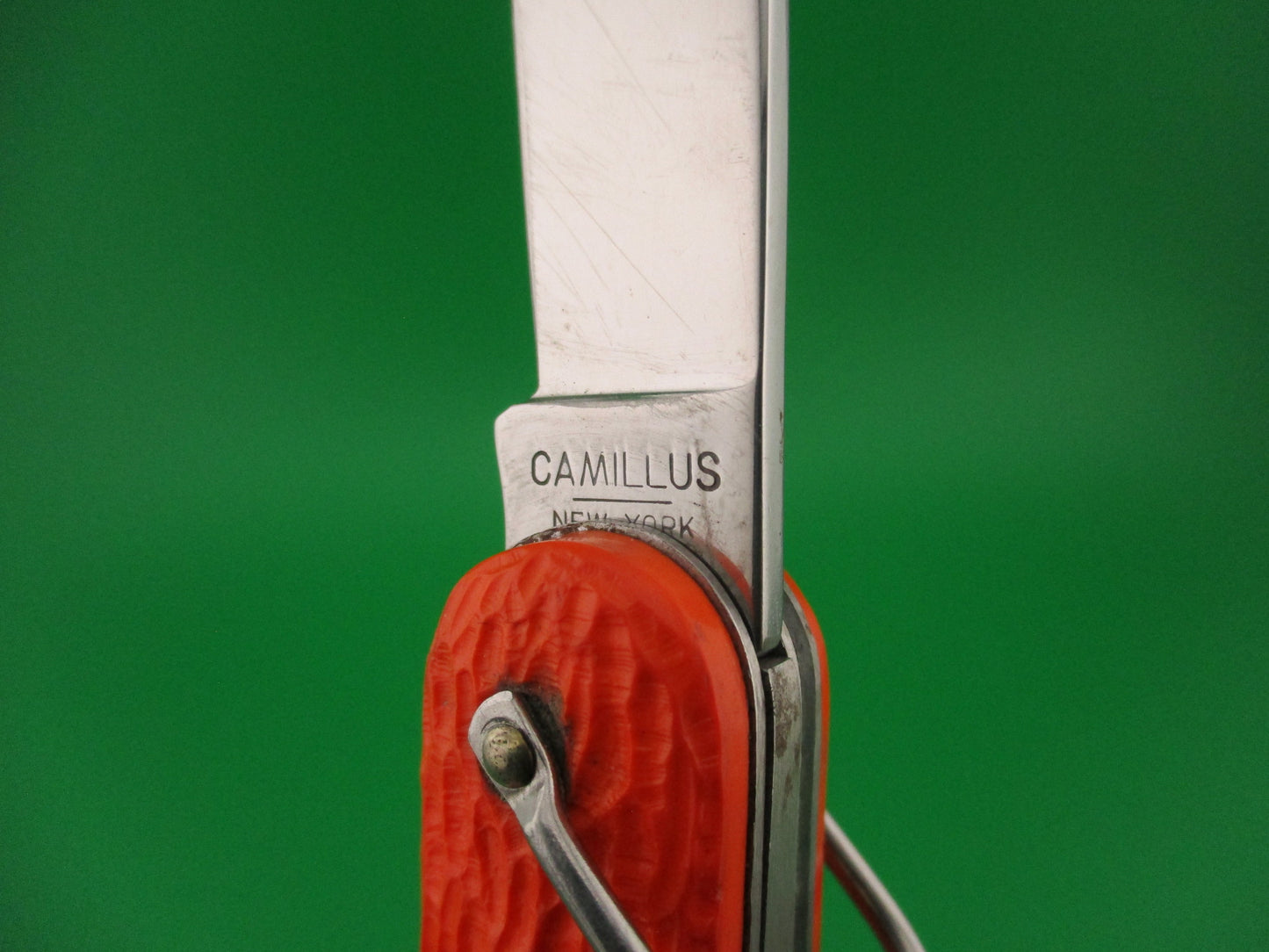CAMILLUS vintage MC1 Orange paratrooper automatic knife with hook blade