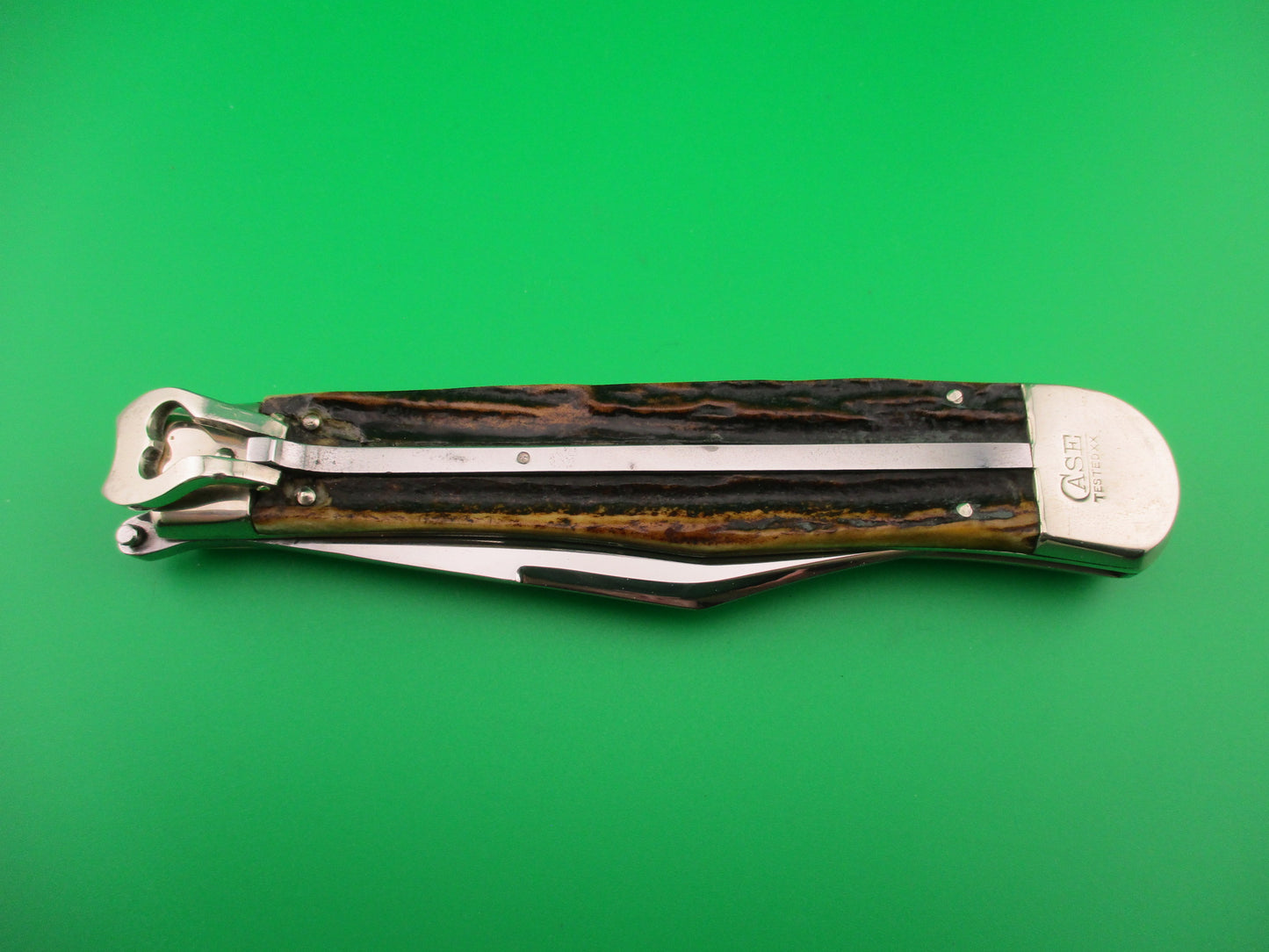 WR CASE & Sons CASE TESTED XX 5171L Lever automatic knife w Stag handles NICE