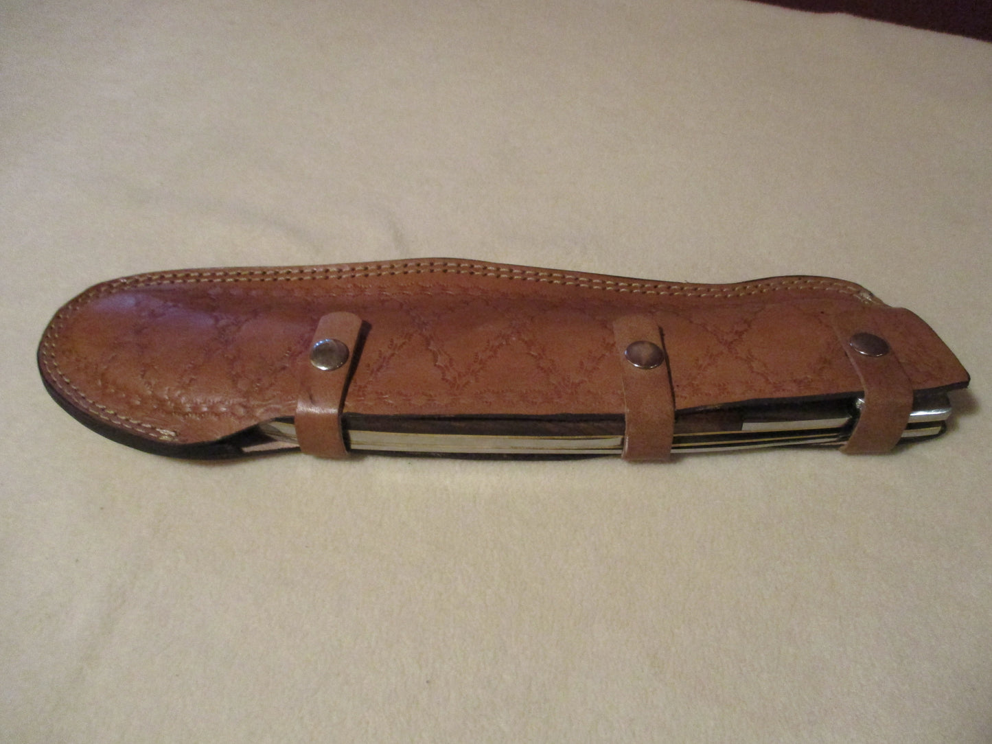Kabar Grizzly Inspired 24 inch Custom Automatic knife w handmade leather sheath