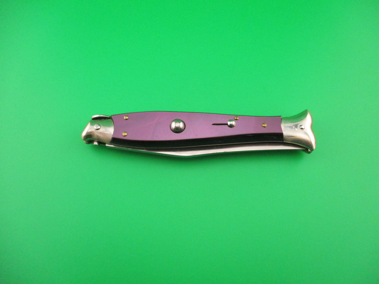 Sterile 25cm Italian PURPLE Fishtail Picklock NOS vintage automatic knife