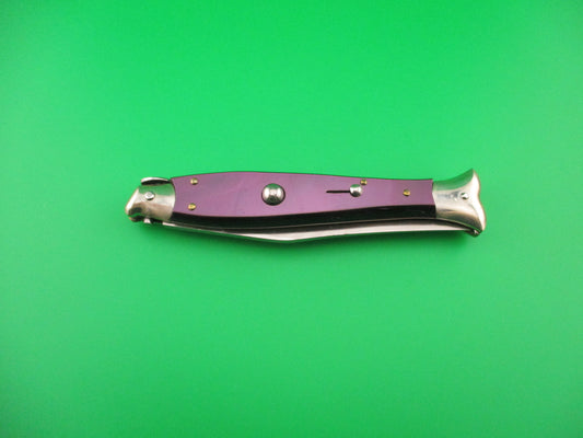 Sterile 25cm Italian PURPLE Fishtail Picklock NOS vintage automatic knife