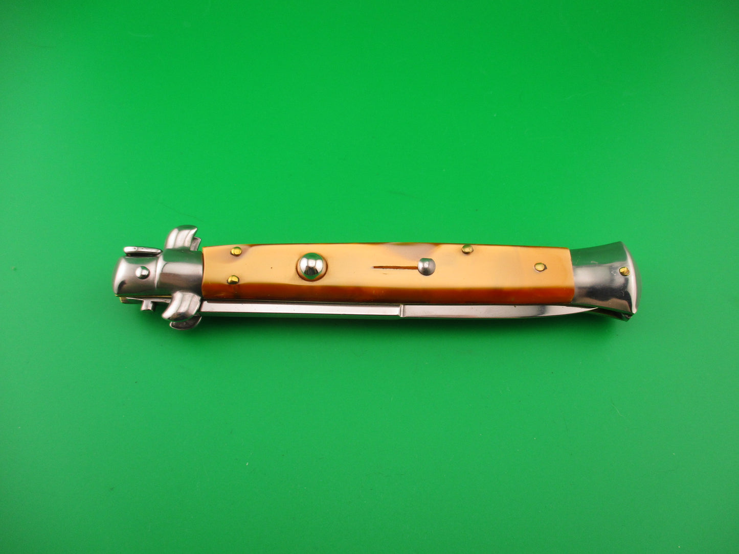 STILETTO ITALY 28cm Italian Swivel bolster Orange Pearlex automatic knife