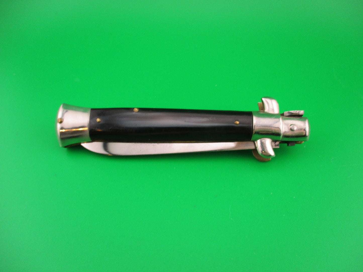 Rostfrei 20cm Italian Transitional Swivel Bolster Imitation horn Vintage automatic knife