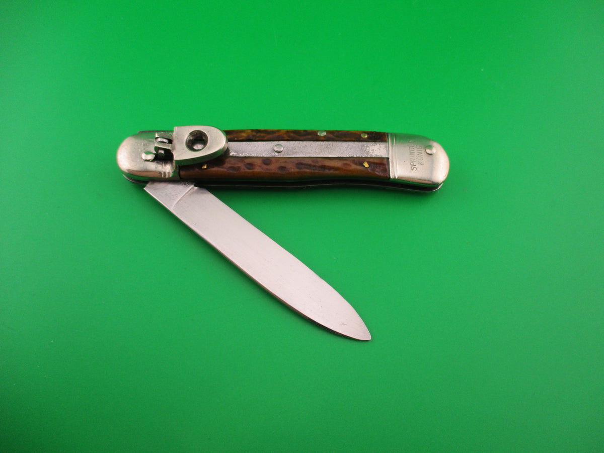 Bonsa 10cm German SPRINGER KONIG Lever Stag Vintage automatic knife