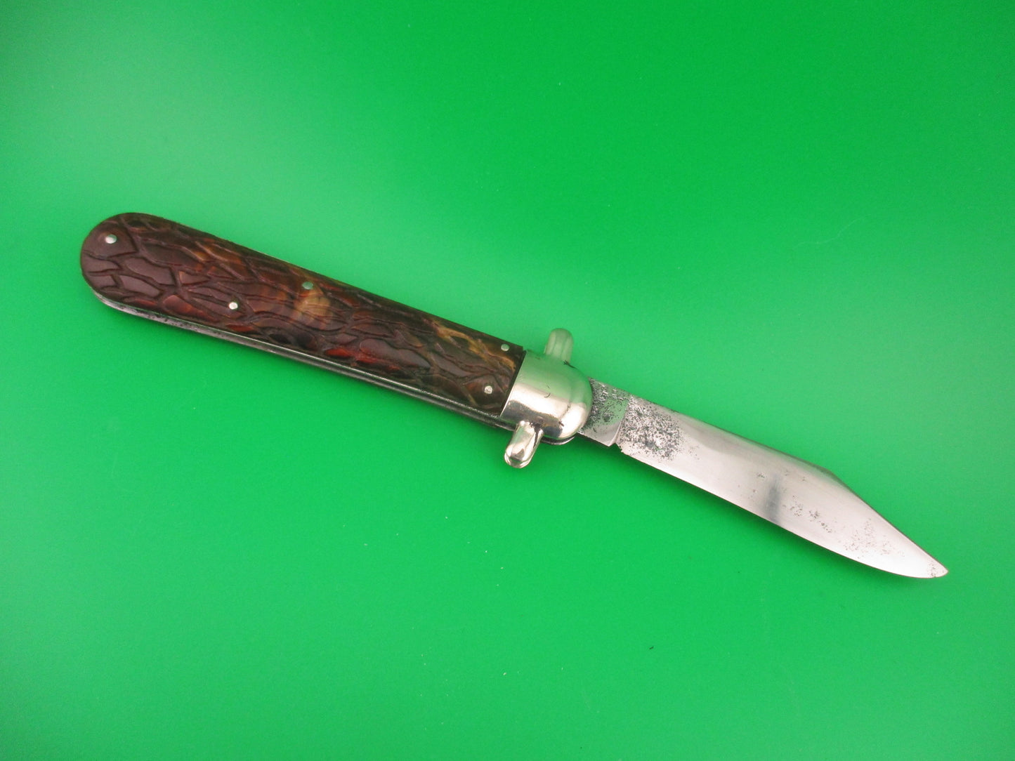 PRESTO DERBY Hunter wormgroove brain 1940s Vintage automatic knife