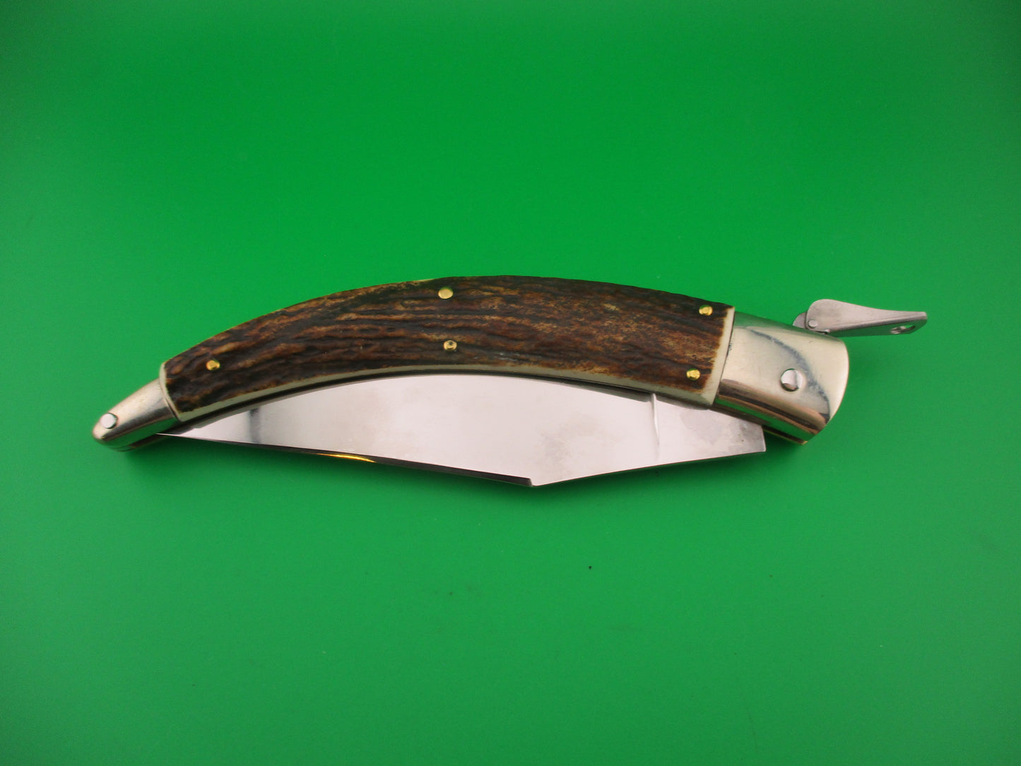 AGA CAMPOLIN ITALY 30cm Italian Stag Catalana Fulcrum automatic knife