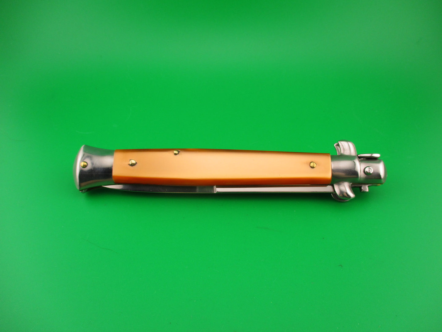 STILETTO ITALY 28cm Italian Swivel bolster Orange Pearlex automatic knife