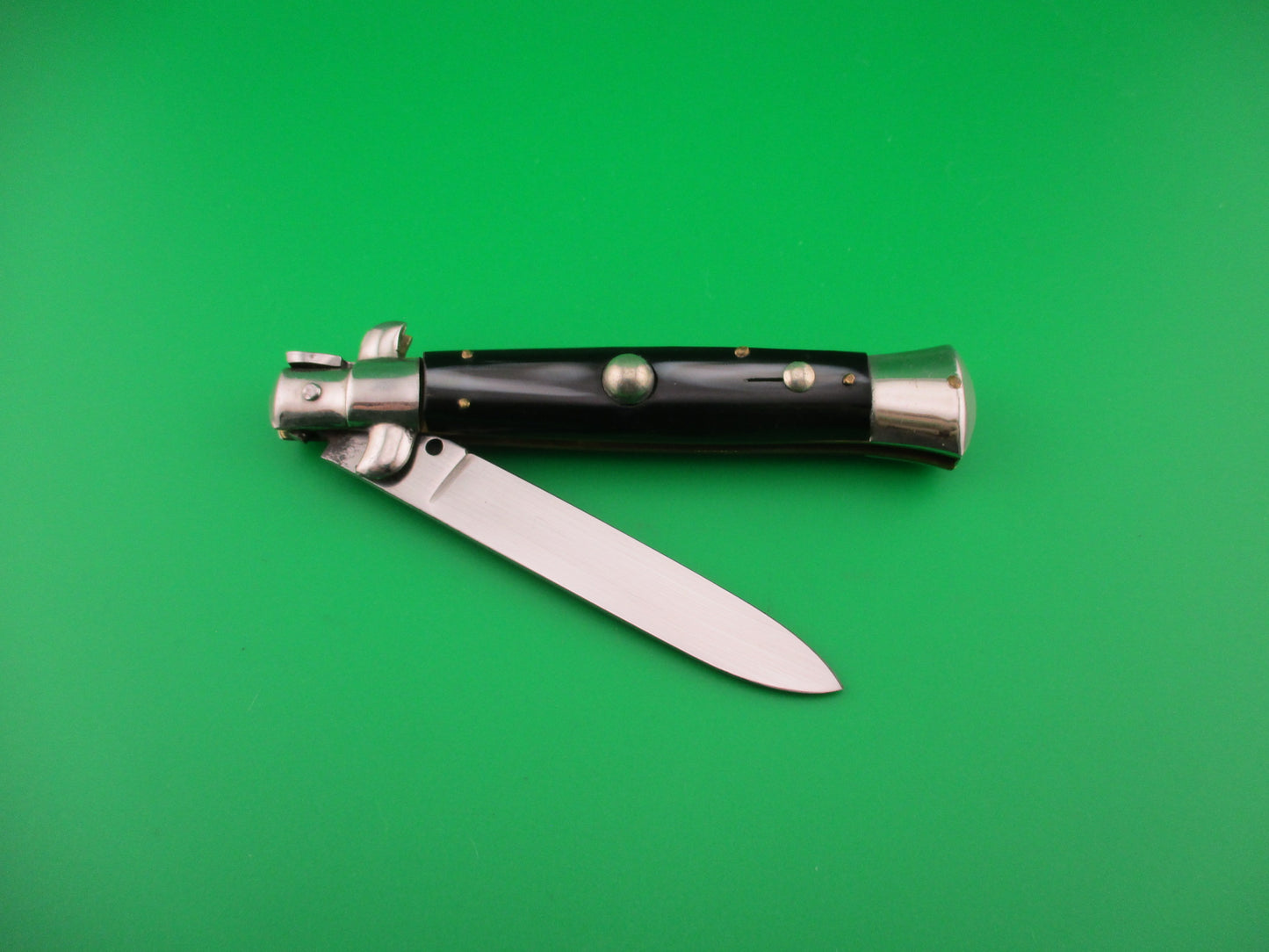 Rostfrei 20cm Italian Transitional Swivel Bolster Imitation horn Vintage automatic knife