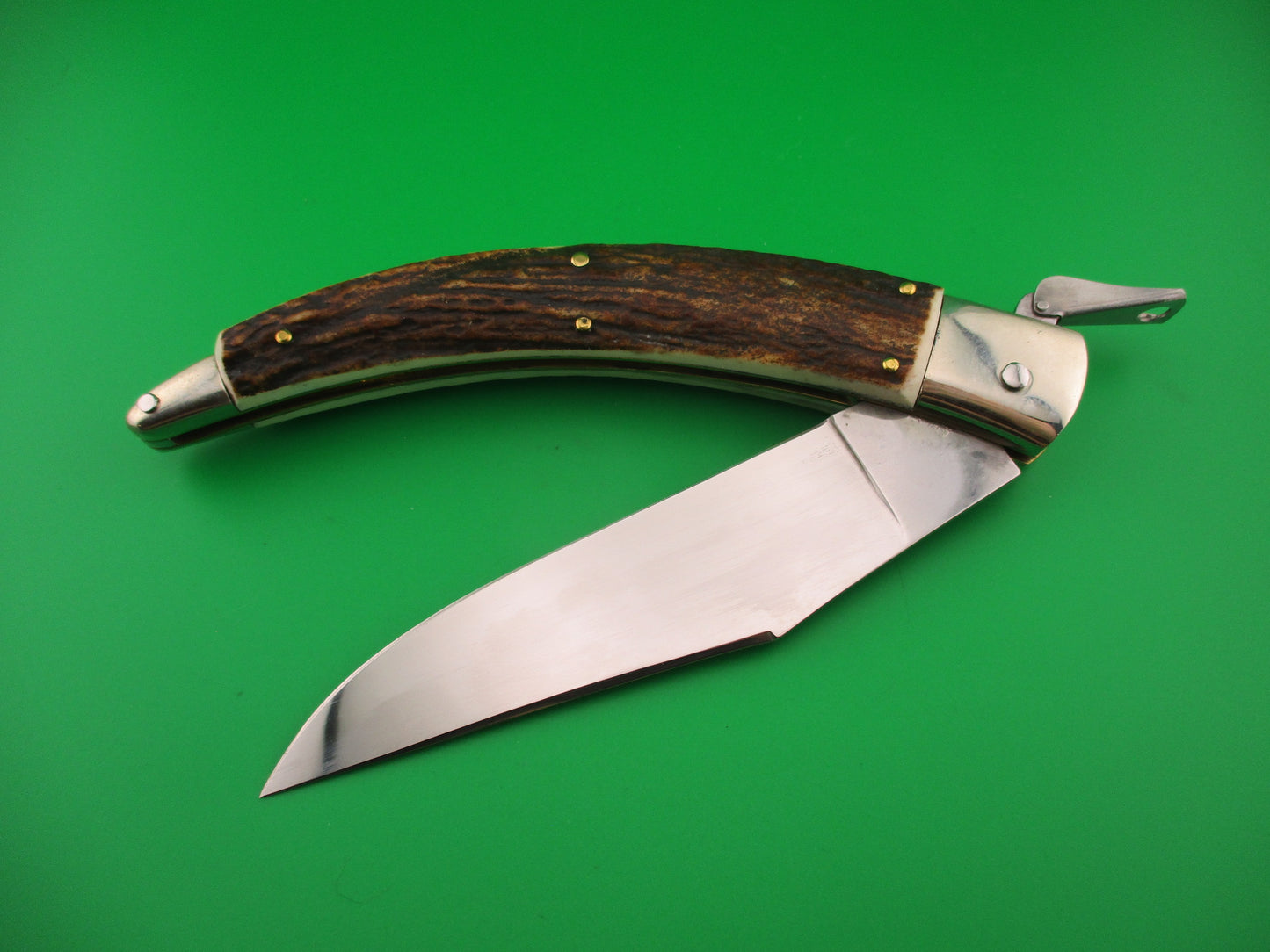 AGA CAMPOLIN ITALY 30cm Italian Stag Catalana Fulcrum automatic knife