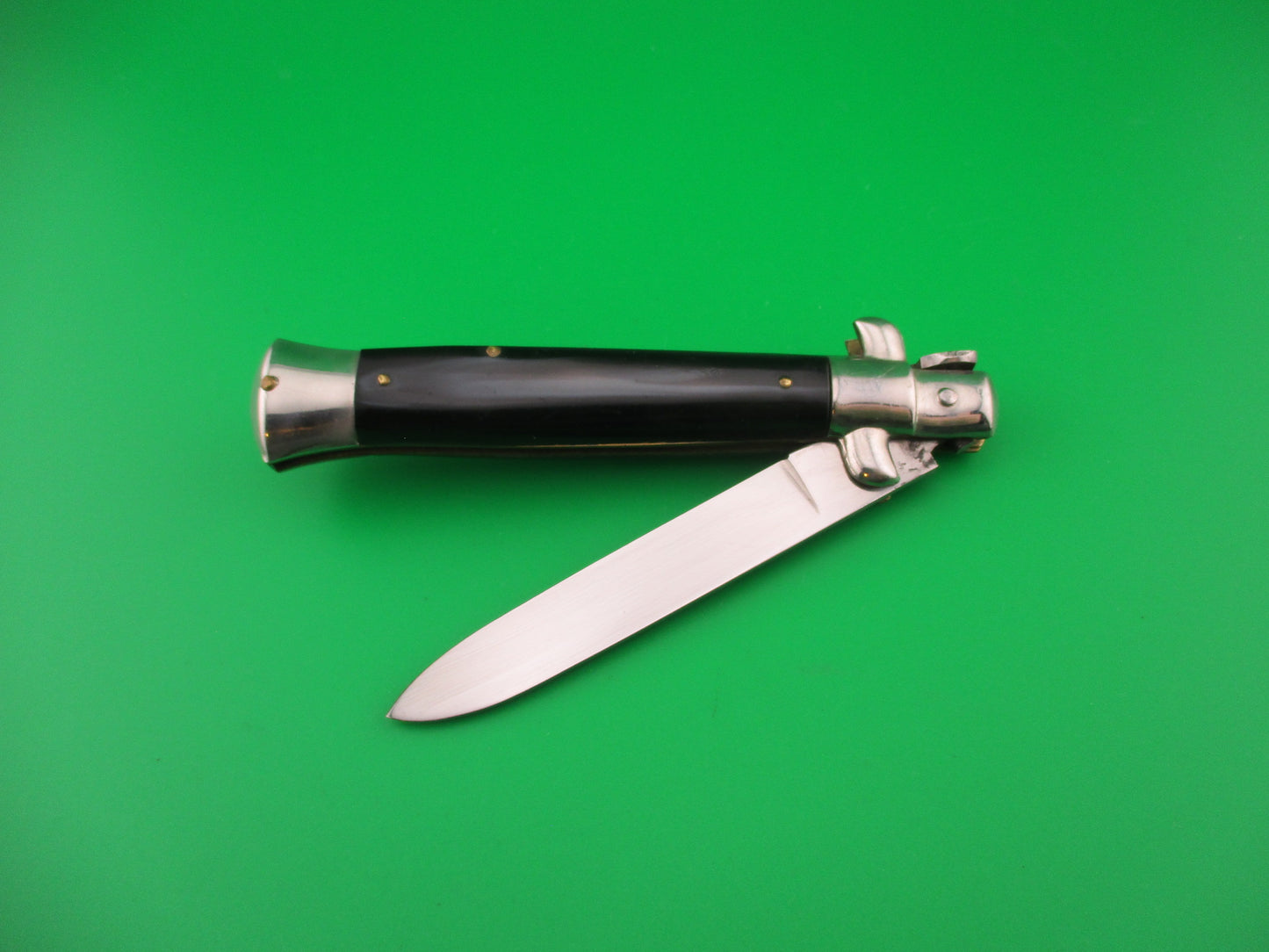 Rostfrei 20cm Italian Transitional Swivel Bolster Imitation horn Vintage automatic knife