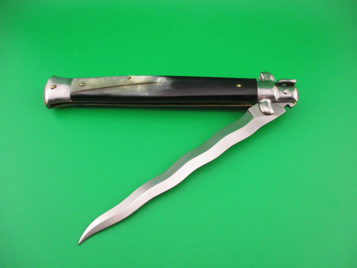 STILETTO ITALY 33cm Italian Stiletto KRIS Brazilian Horn automatic knife