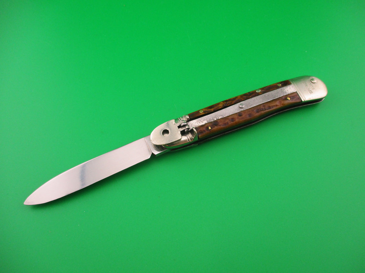 Bonsa 10cm German SPRINGER KONIG Lever Stag Vintage automatic knife