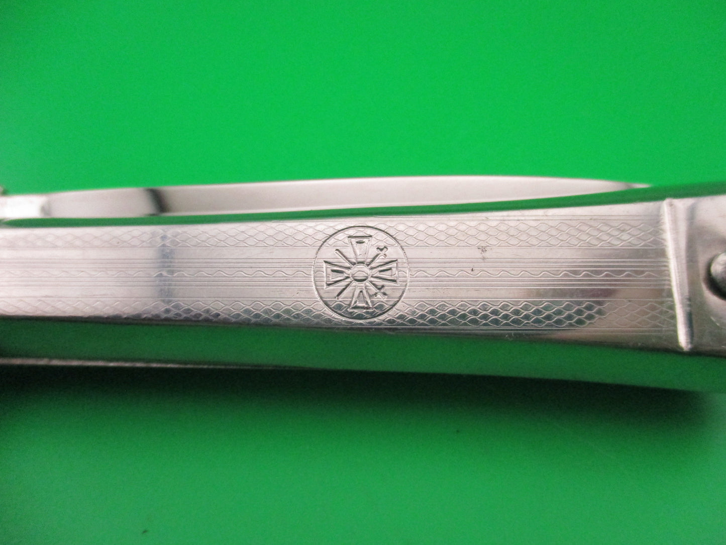 z BARGEON INOX 19cm French All metal round button red dot vintage automatic knife