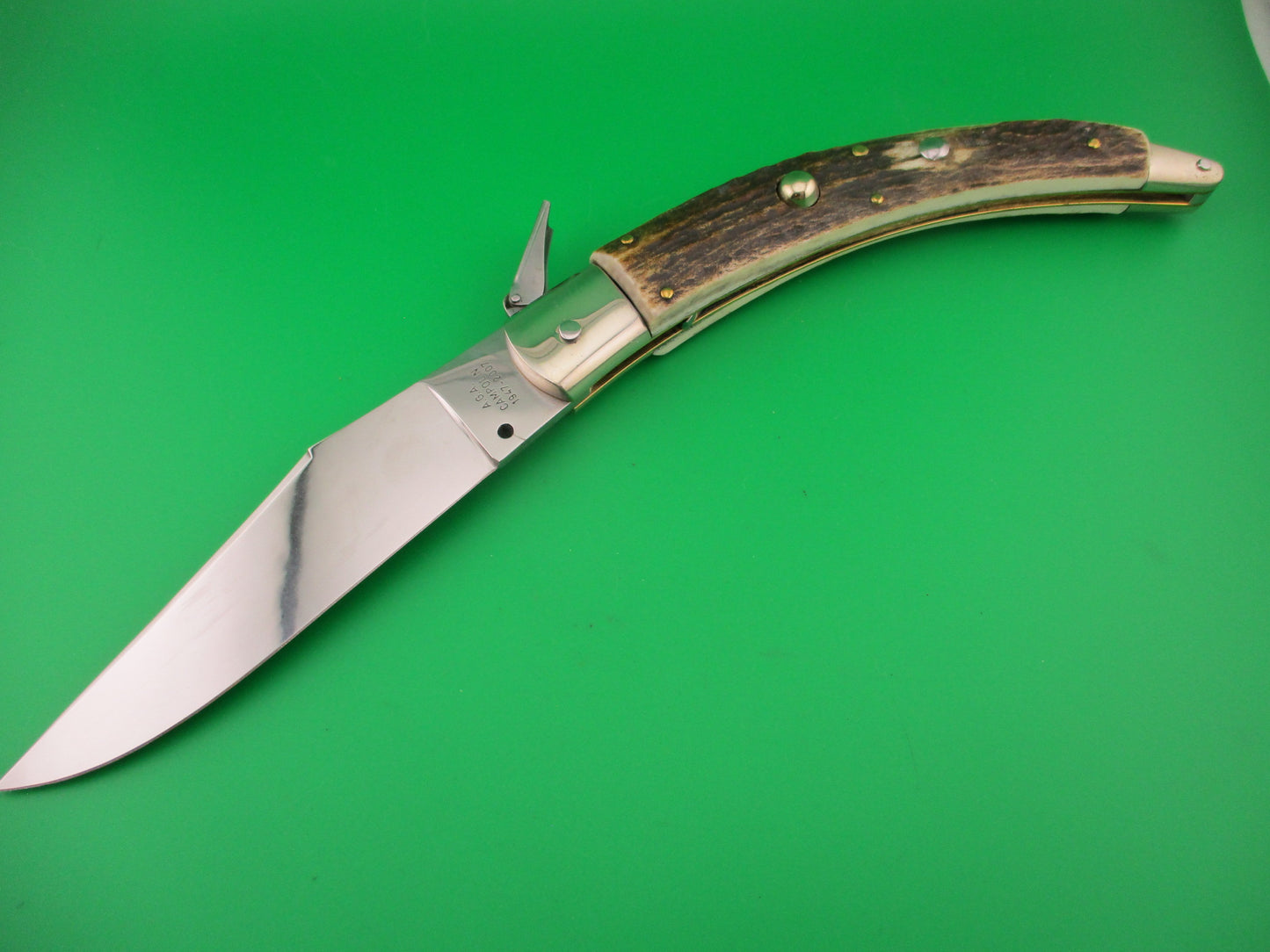 AGA CAMPOLIN ITALY 30cm Italian Stag Catalana Fulcrum automatic knife