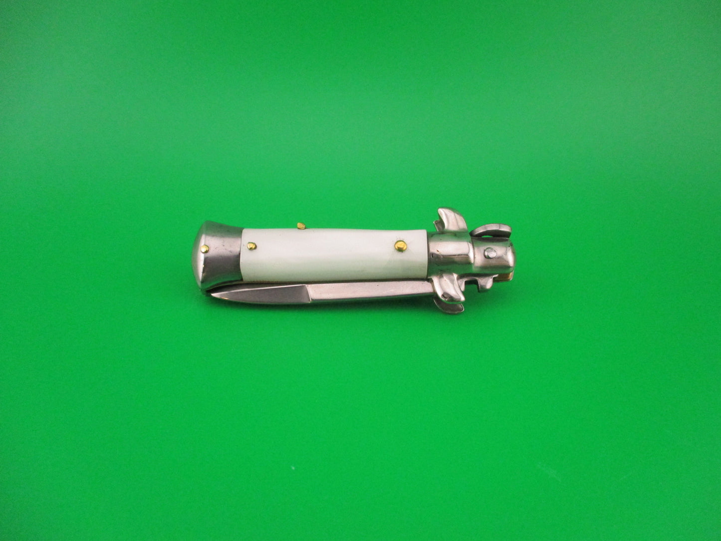 MANIAGO ITALY 12cm Italian Swivel bolster Bayonet Pearlex automatic knife