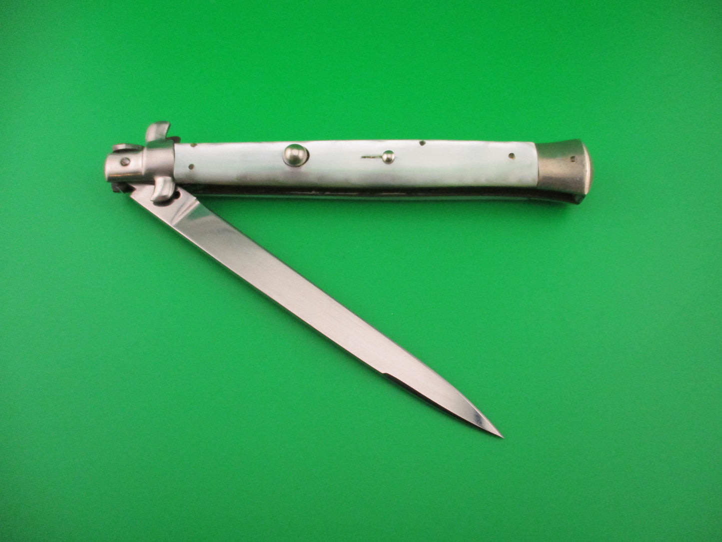INOX 33cm Italian Transitional Stiletto Pearlex vintage automatic knife 5mm
