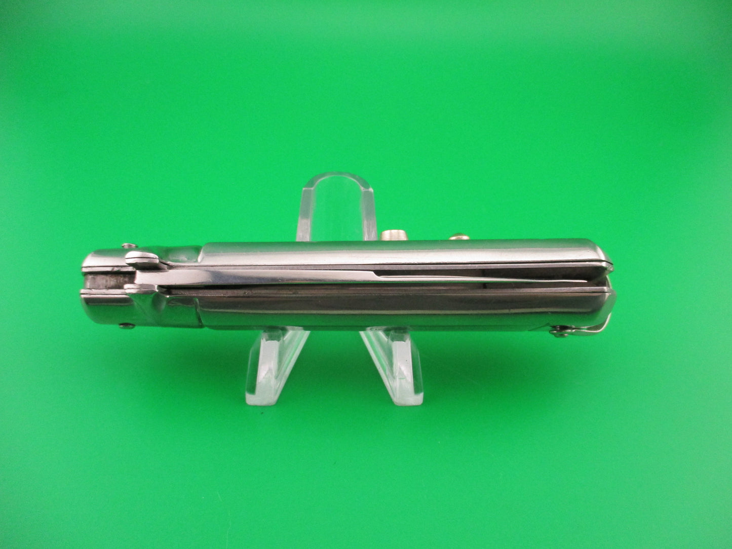 z BARGEON INOX 19cm French All metal round button red dot vintage automatic knife