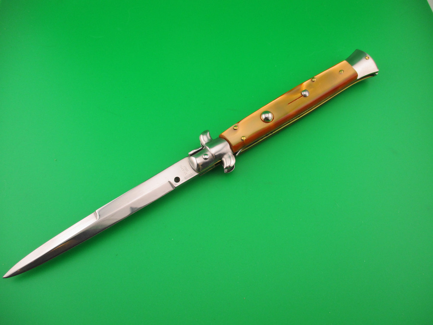 STILETTO ITALY 28cm Italian Swivel bolster Orange Pearlex automatic knife