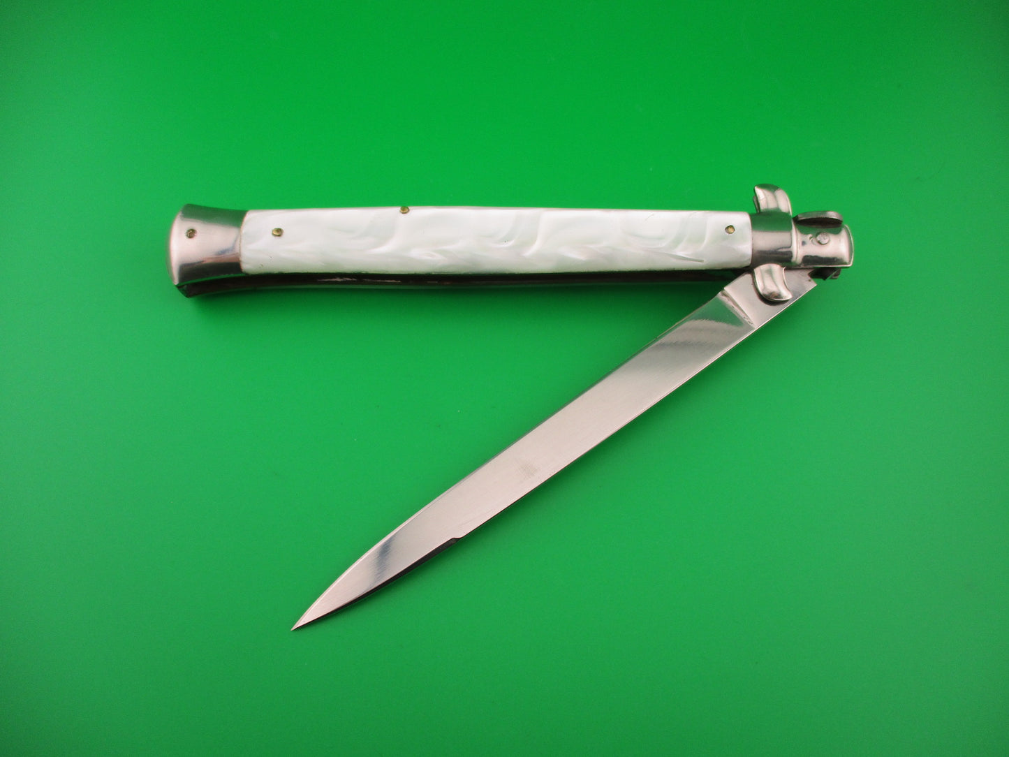 INOX 33cm Italian Transitional Stiletto Pearlex vintage automatic knife 5mm
