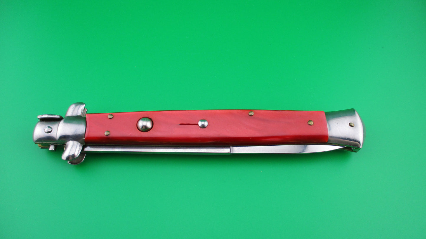 STILETTO ITALY 33cm Italian Swivel bolster Red Pearl automatic knife