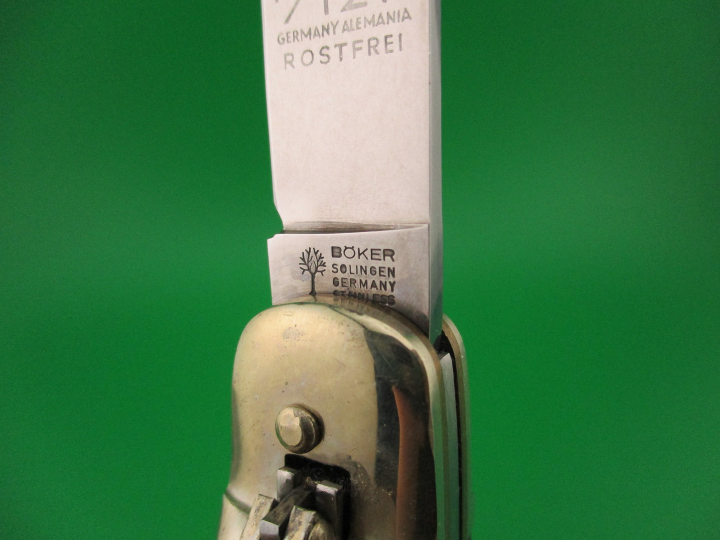 BOKER TREE BRAND CLASSIC 712R 11cm German Lever automatic knife Black stag NIB