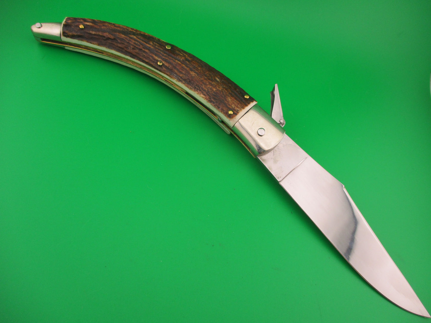 AGA CAMPOLIN ITALY 30cm Italian Stag Catalana Fulcrum automatic knife