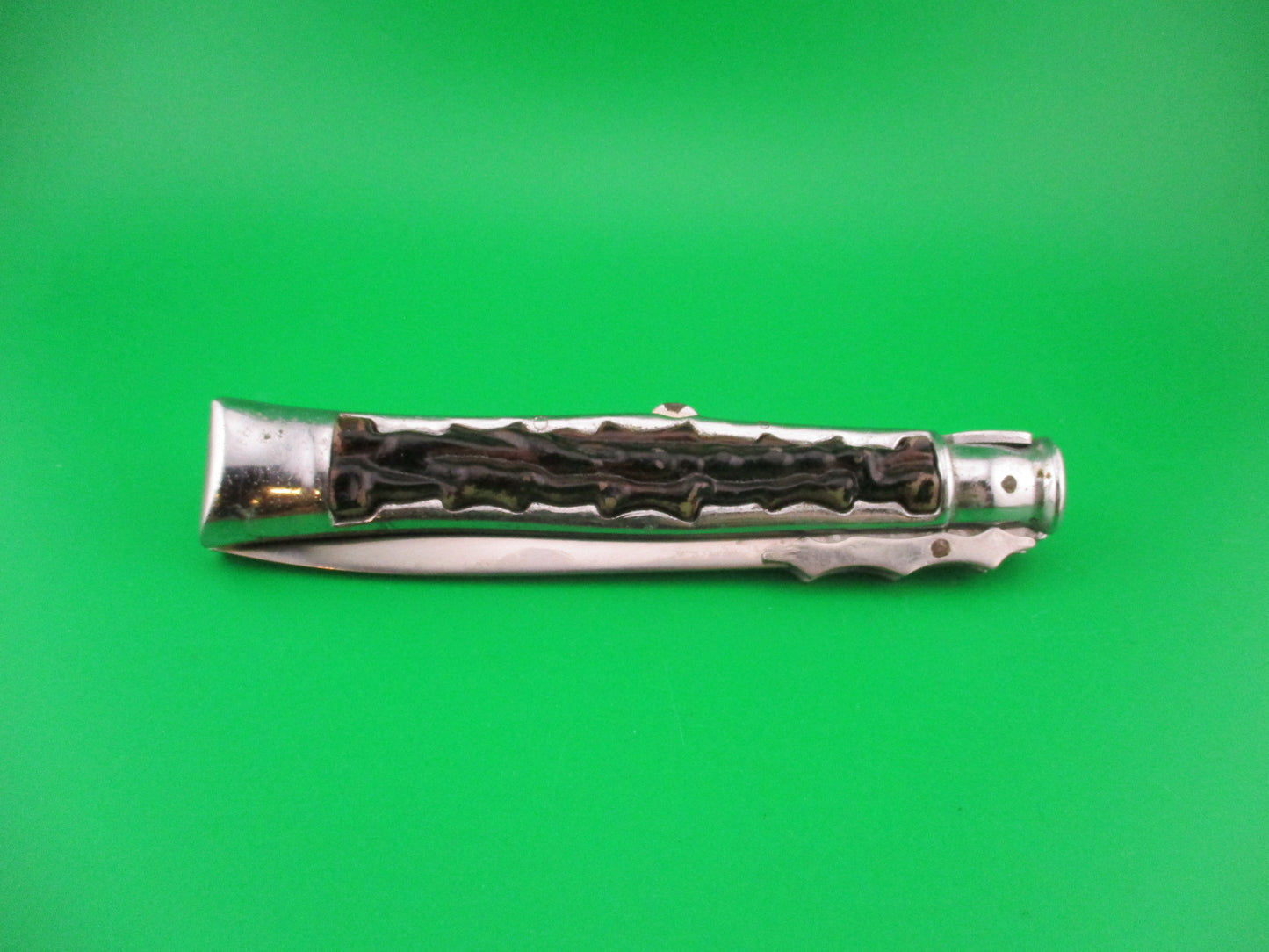 Hellraiser 24cm Spanish Swing Guard Humpback Imitation Stag vintage automatic knife
