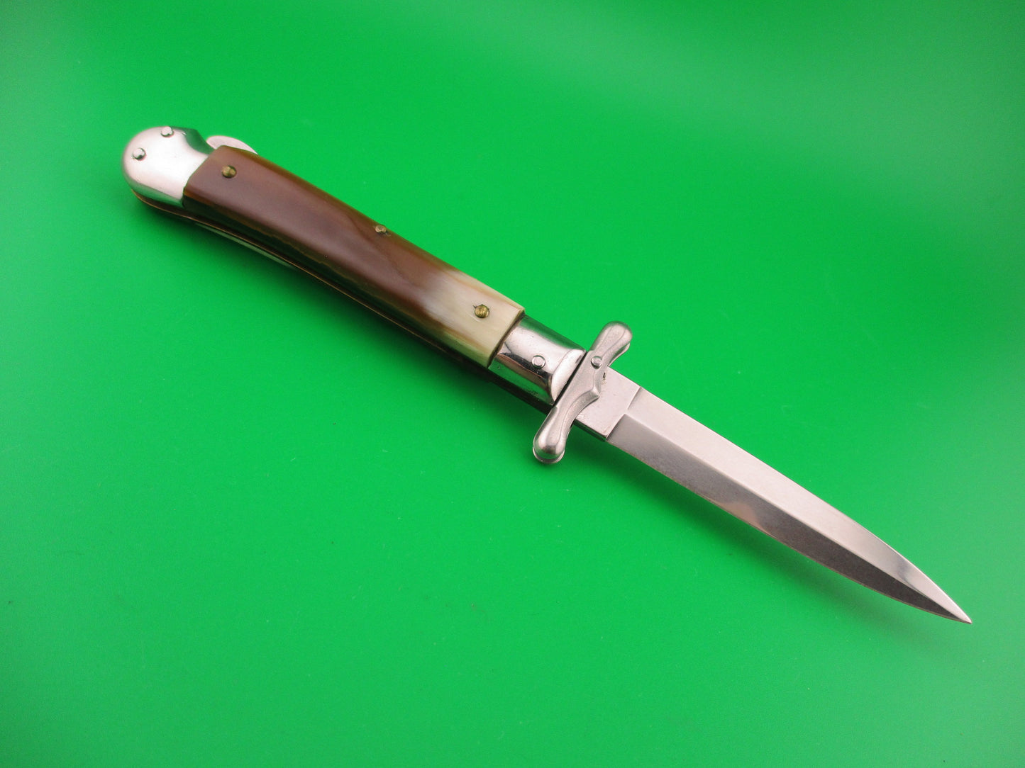 AKC ITALY 19cm Italian Medici Horn Swing guard dagger automatic knife