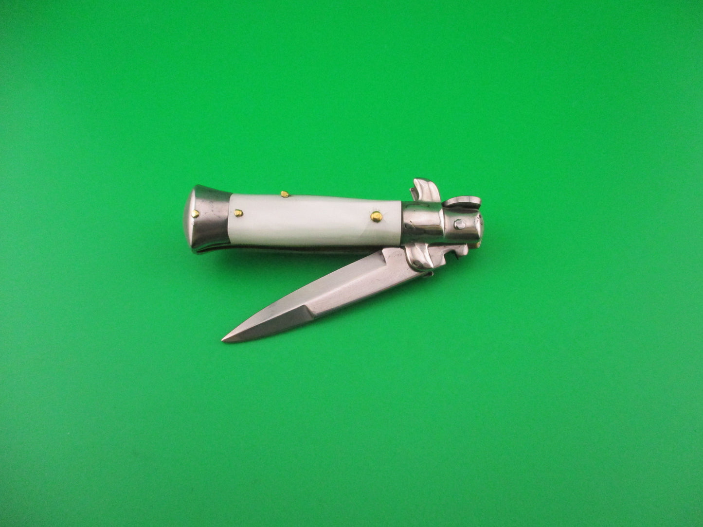 MANIAGO ITALY 12cm Italian Swivel bolster Bayonet Pearlex automatic knife