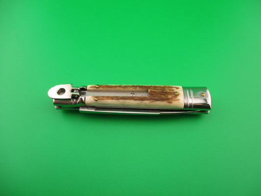AKC ITALY 20cm Italian Slimline Lever Stag automatic knife