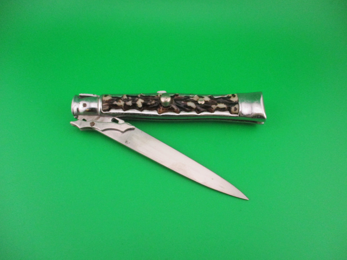 Hellraiser 24cm Spanish Swing Guard Humpback Imitation Stag vintage automatic knife