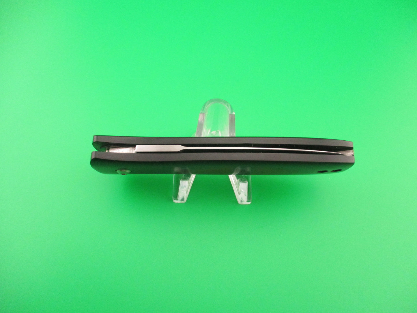 MEL PARDUE 7.25" Black Micarta red triangles Coil Spring automatic knife